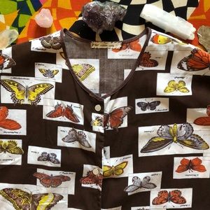 Vintage 60’s butterfly smock top